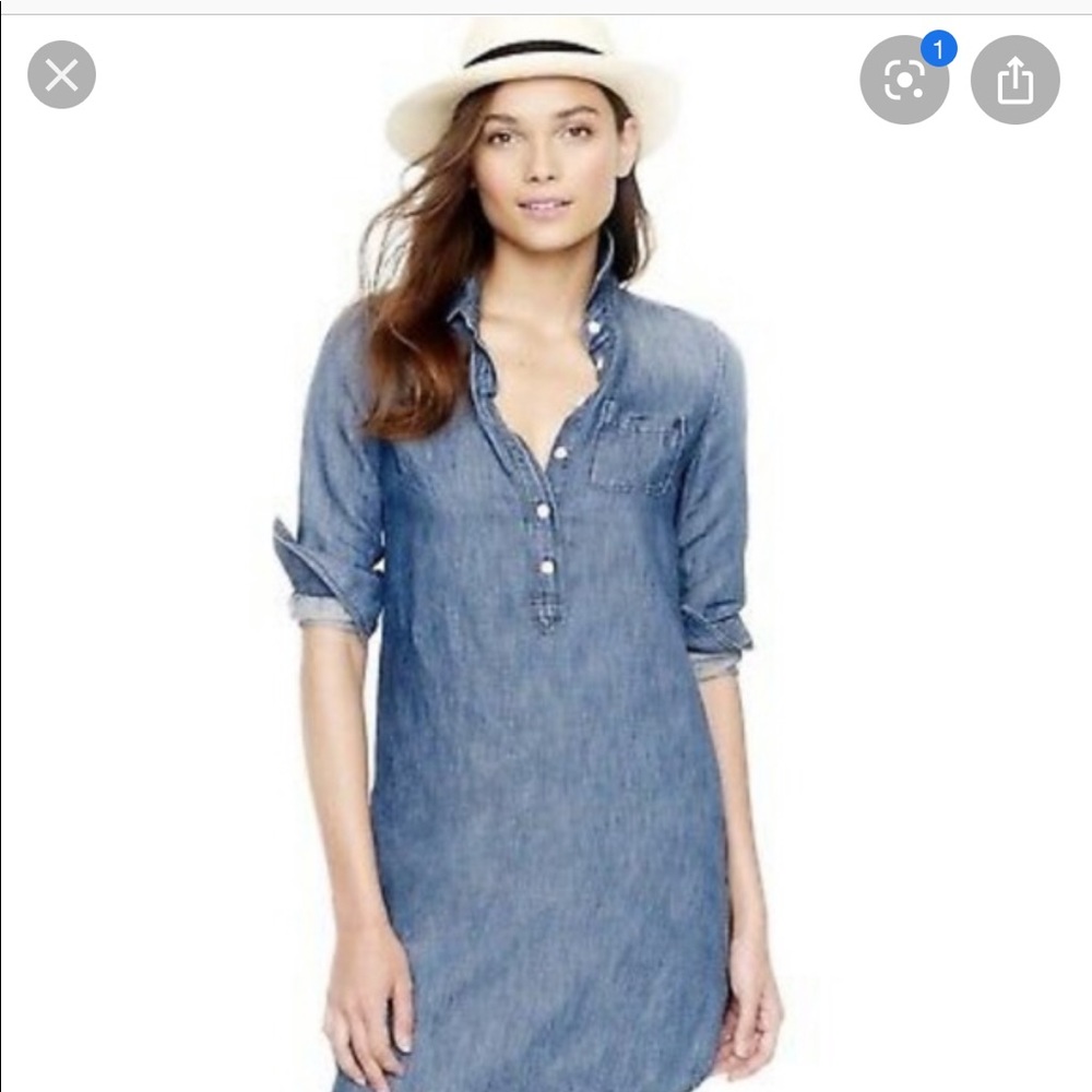 J CREW Denim Button Up Dress